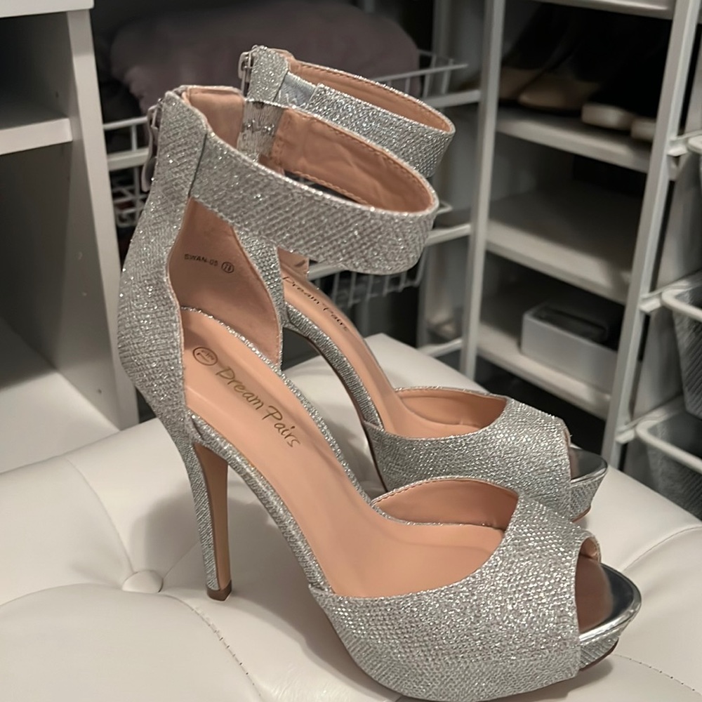 Women's Stilettos Ankle Strap Sparkling Glitter High Heels